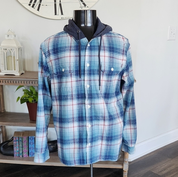 Aeropostle Mens Flannel Hoodie, Size Large, Pre-owned excellent condition - Picture 15 of 16